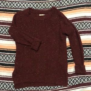 Burgundy Hollister Knit Sweater Medium